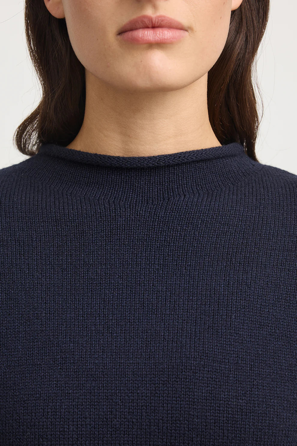 Relaxed Fit Mock Neck