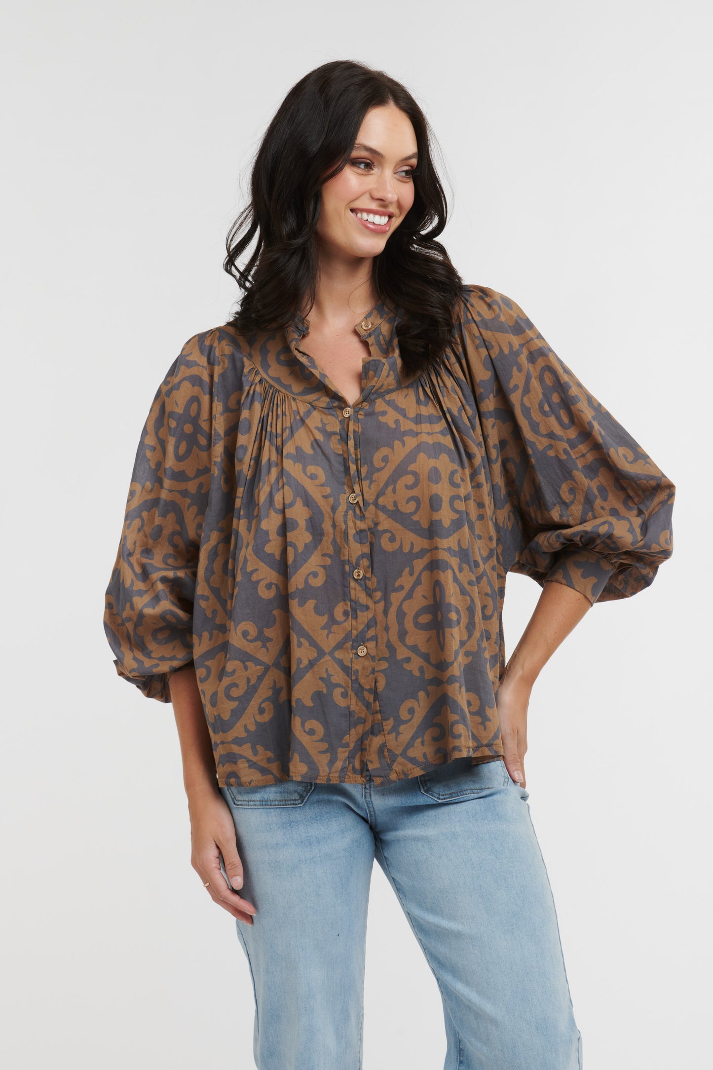 Fleur De Lis Print Shirt