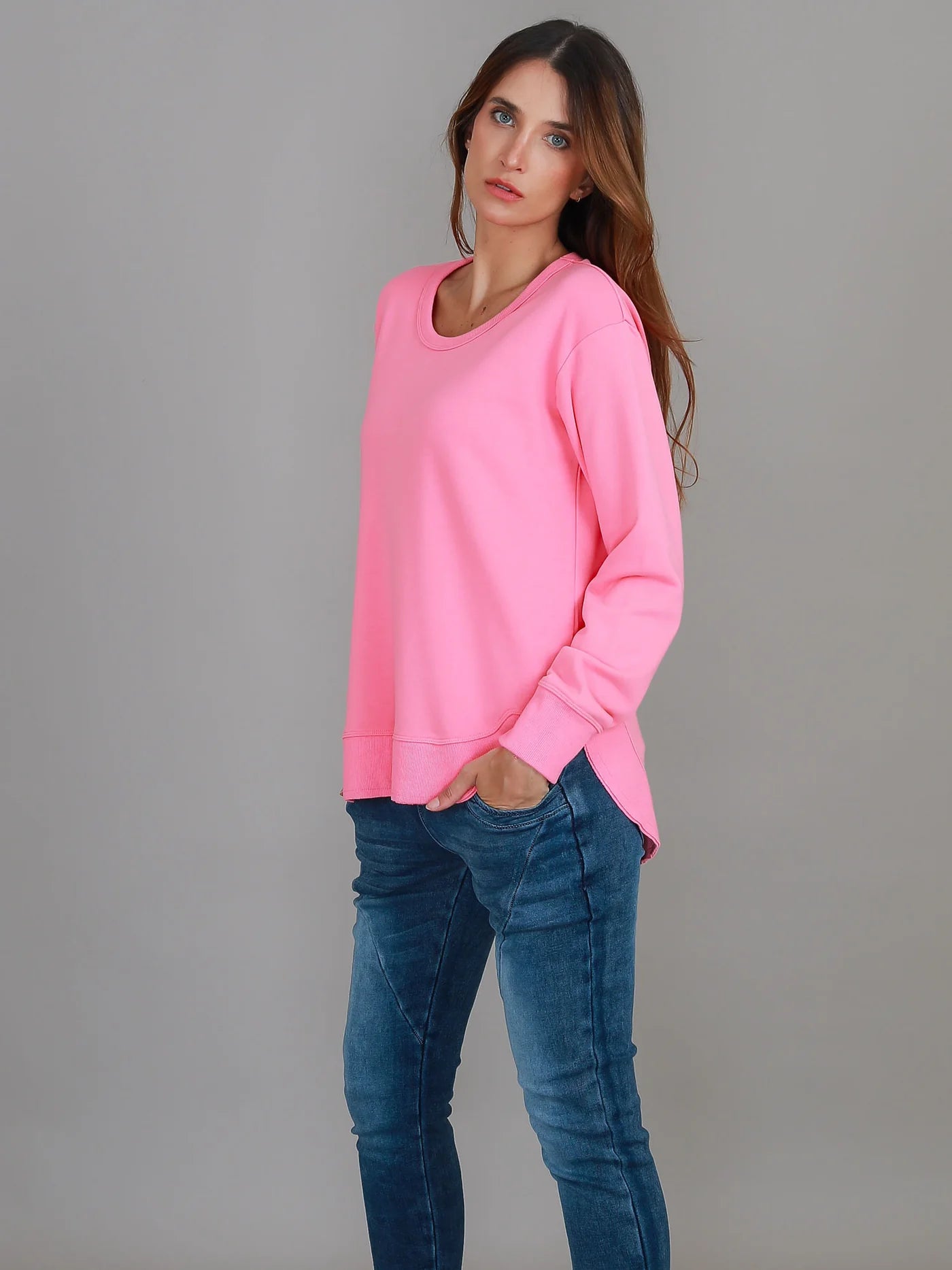 Charlette Curve Hem Sweater