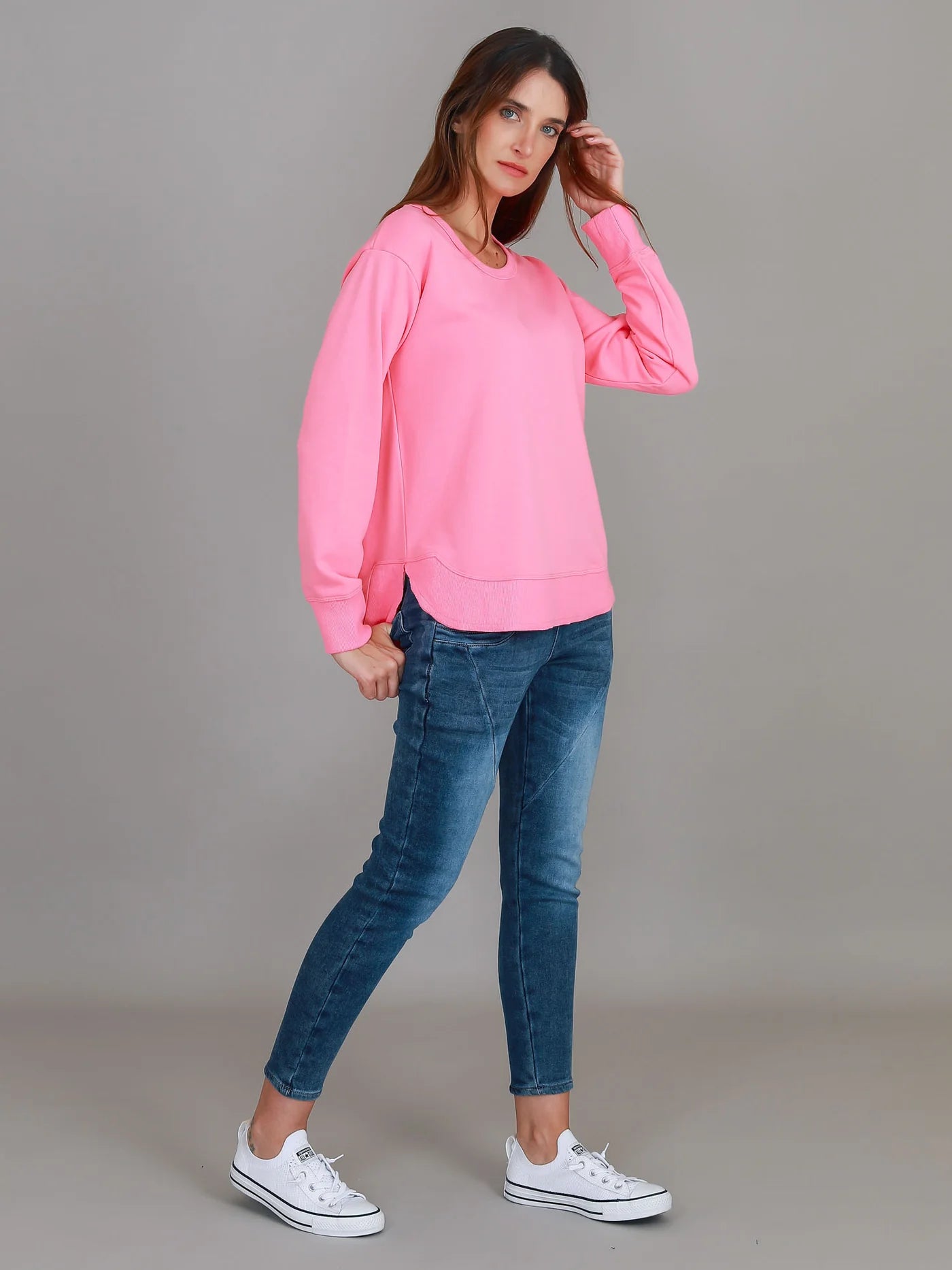 Charlette Curve Hem Sweater