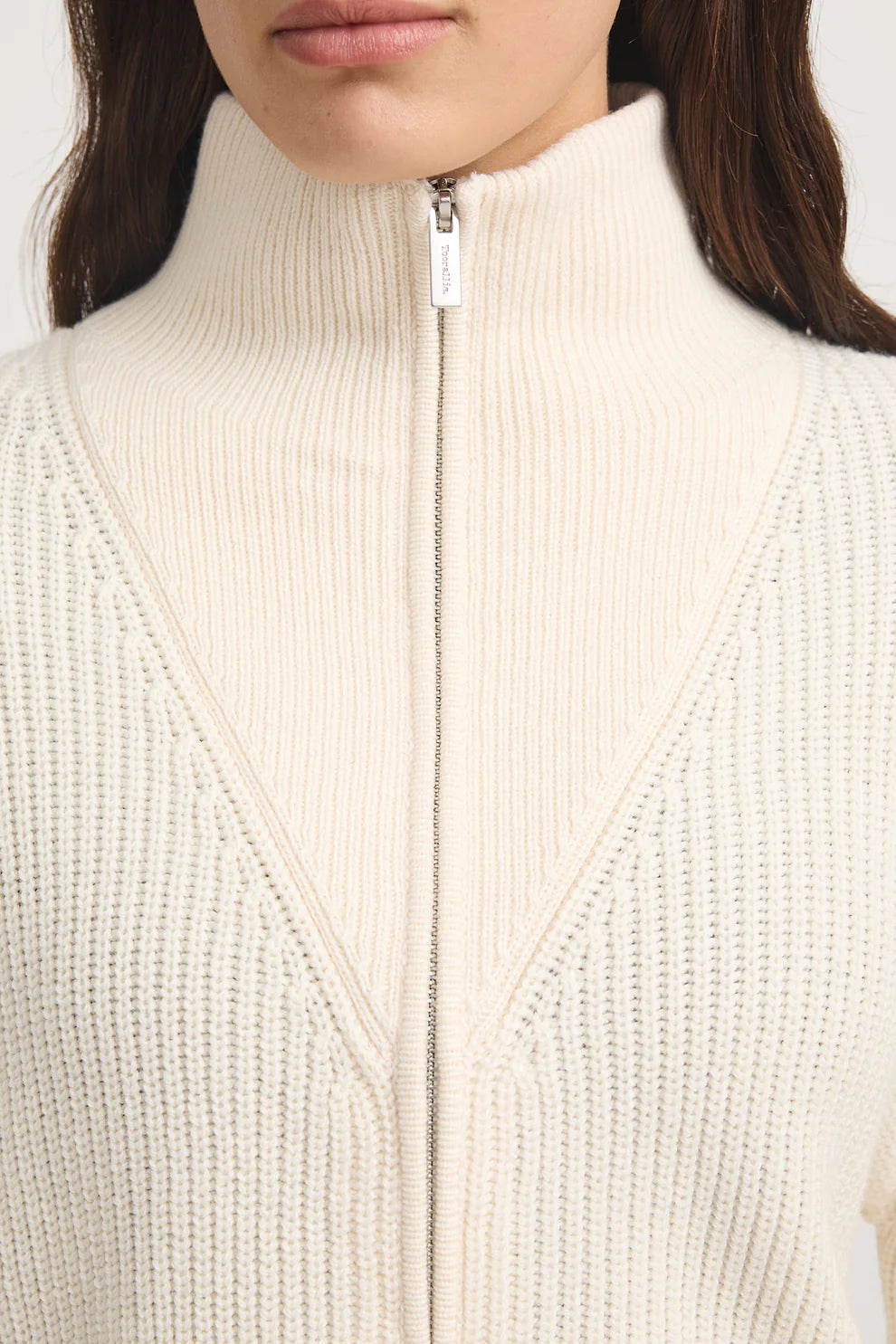 Zip Through Rib Knit