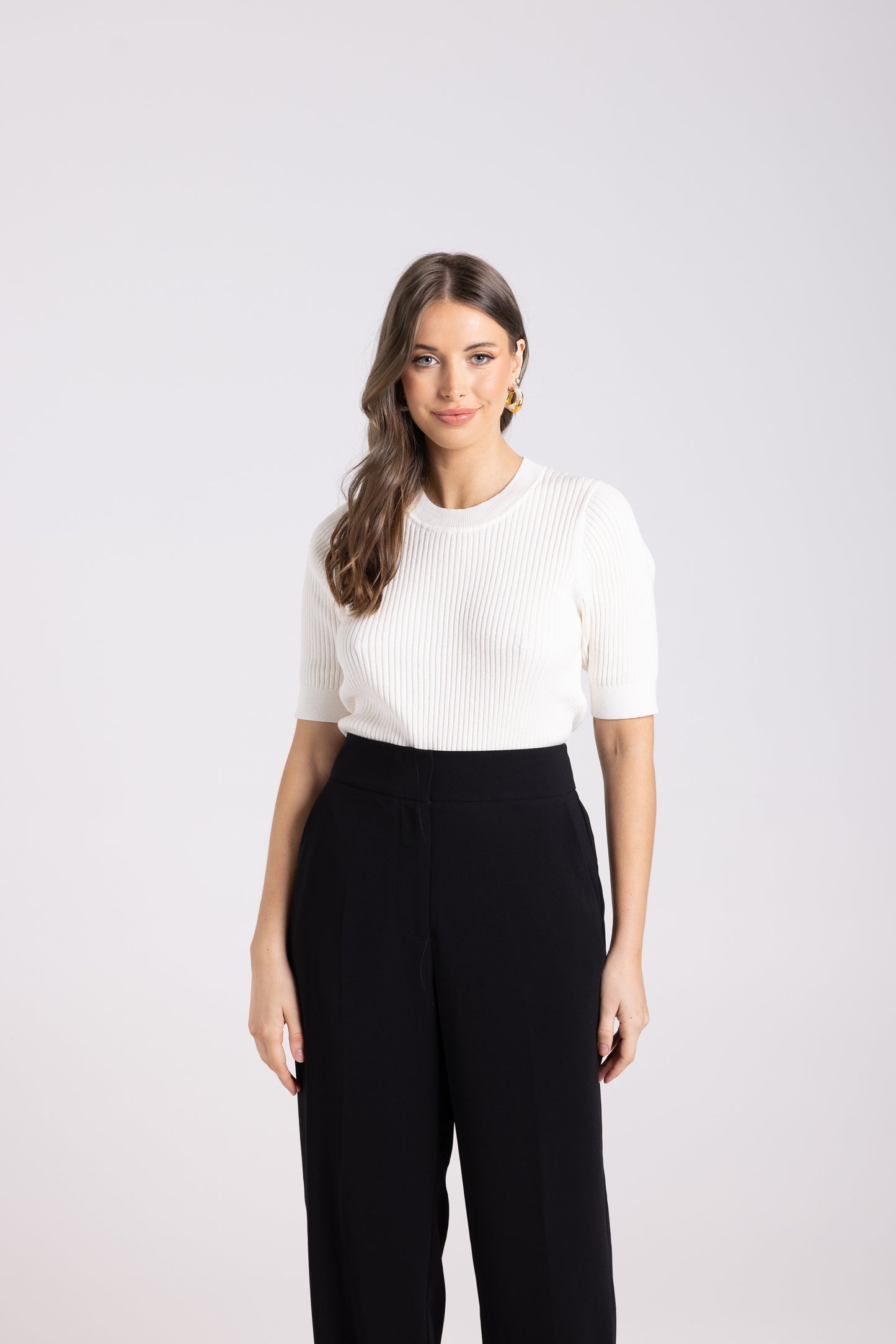 Rib Short Sleeve Knit