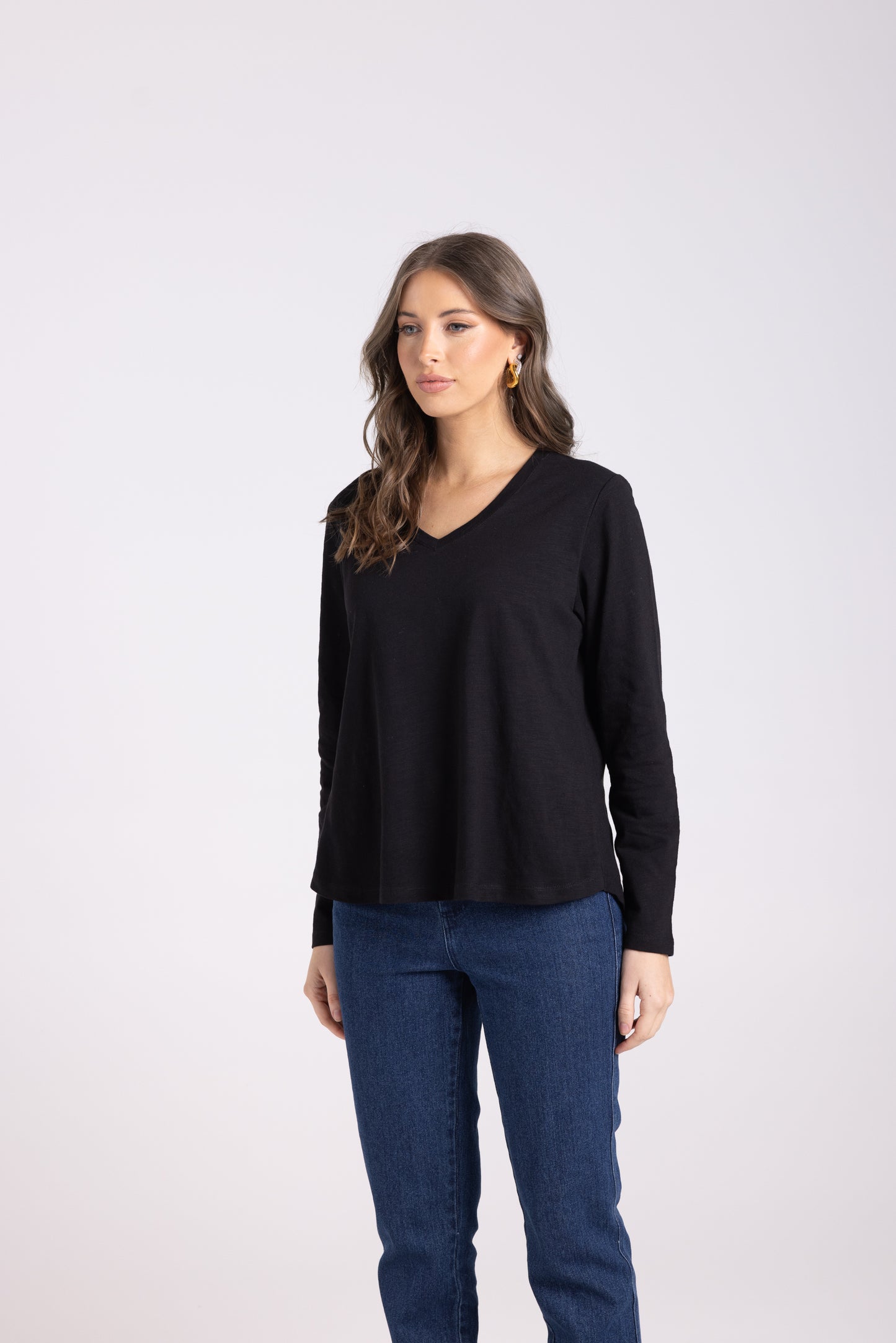 V Neck Long Slv Top