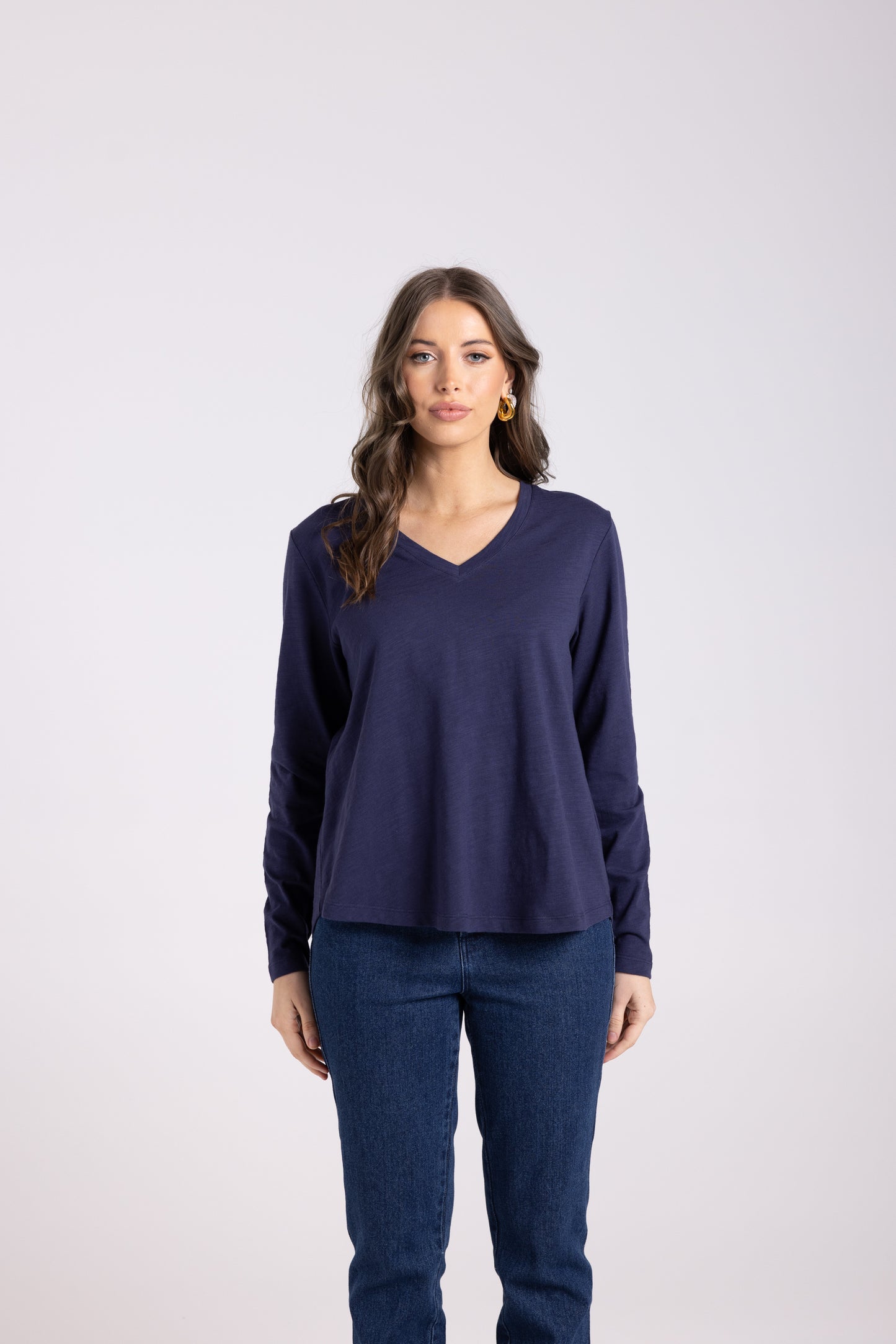 V Neck Long Slv Top