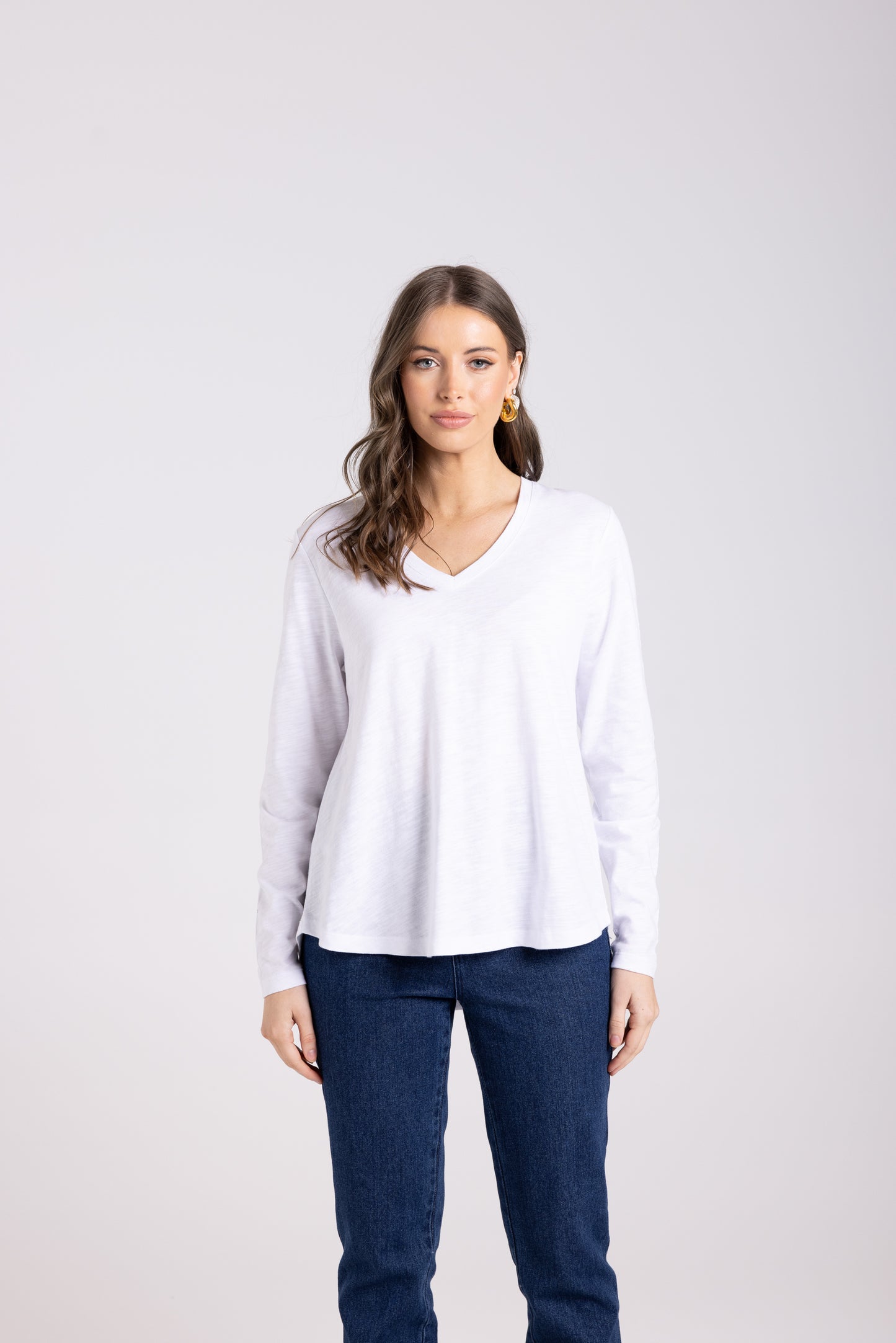 V Neck Long Slv Top