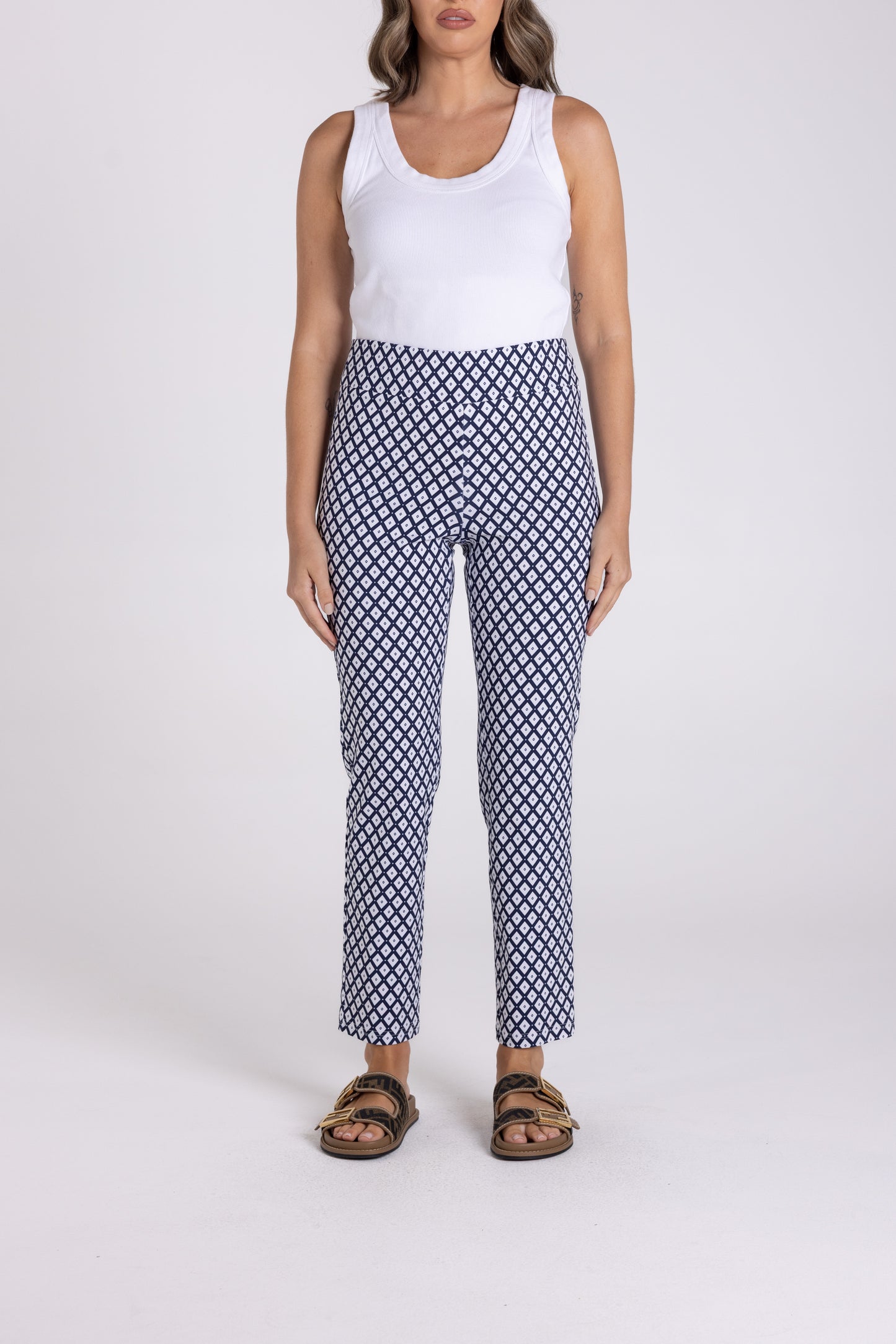 Diamond Pull On Crop Pant