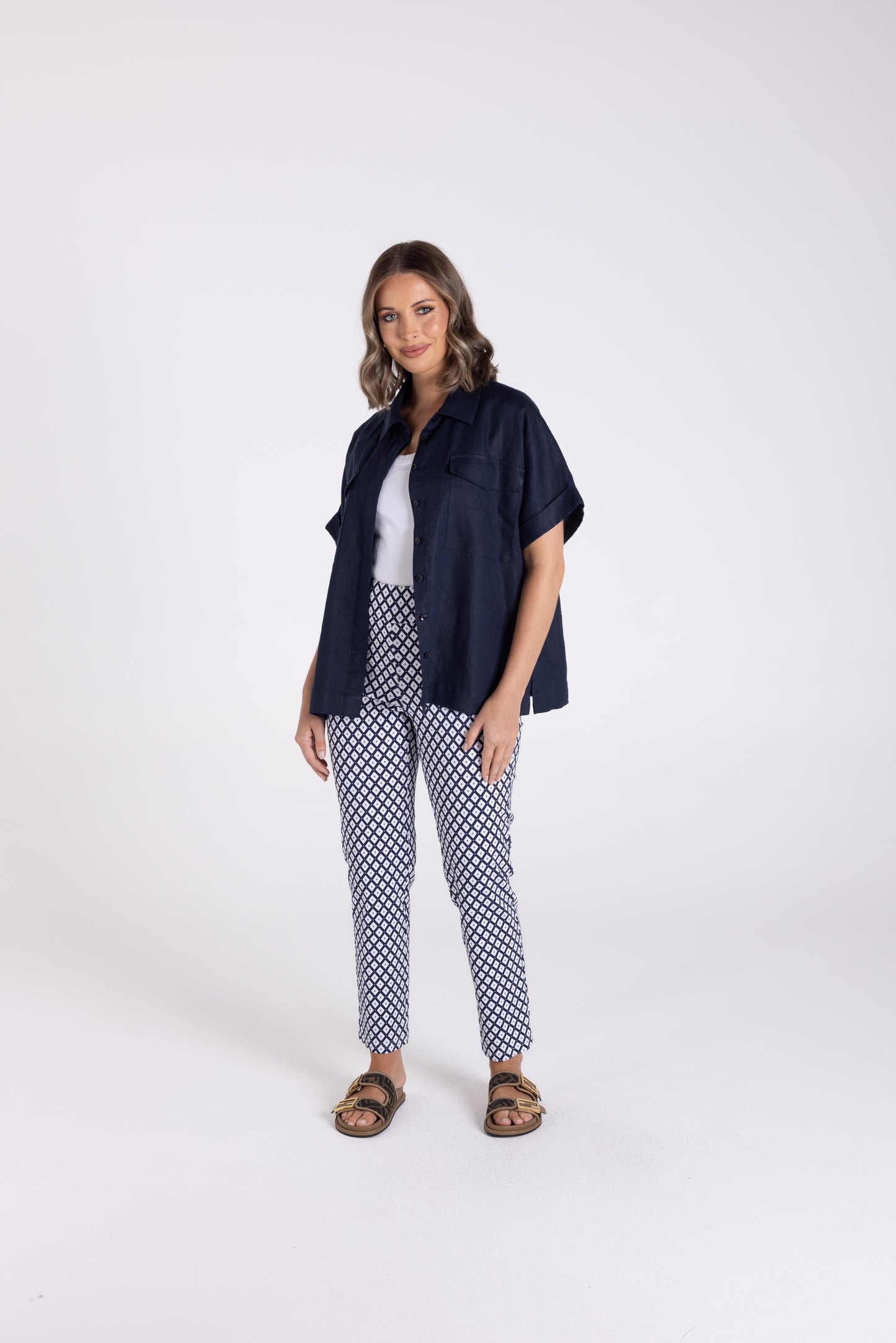 Diamond Pull On Crop Pant