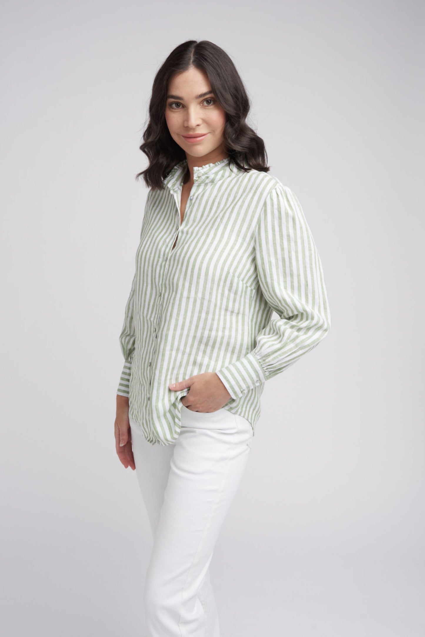 Frill Detailed Stripe Shirt