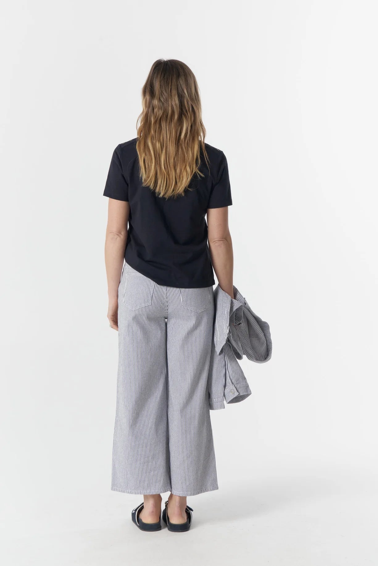 Ankle Wide Leg Stripe Jean