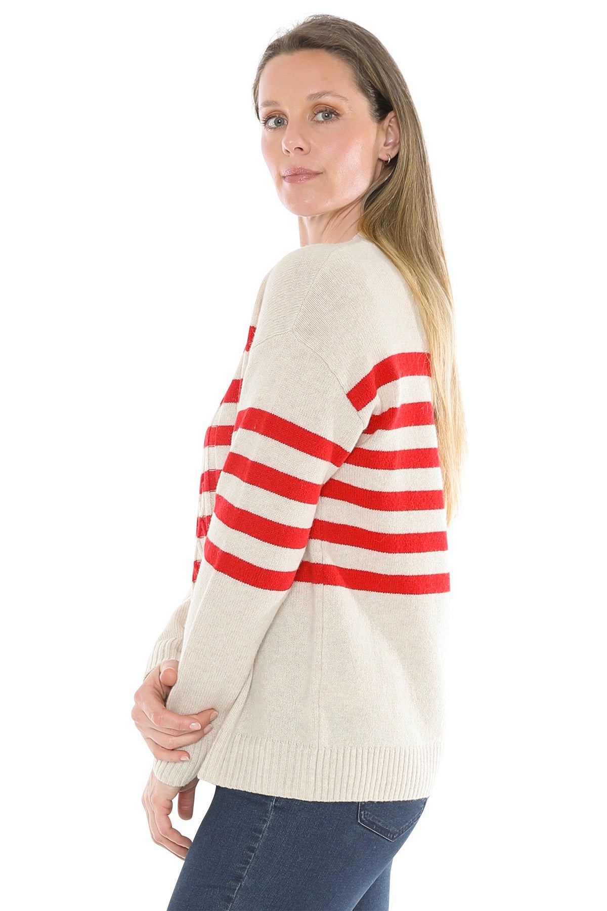 Stripe Cable Pullover