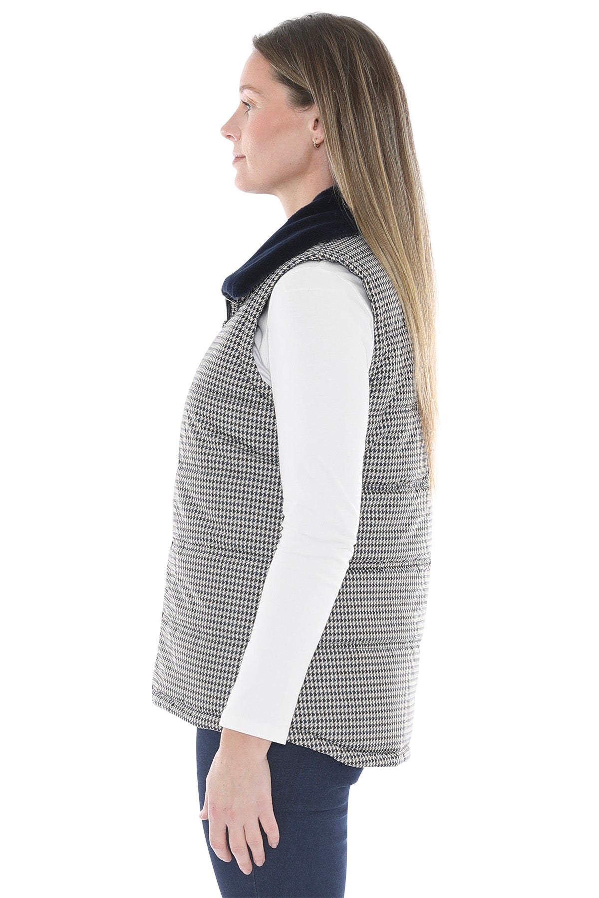 Houndstooth Puffer Vest