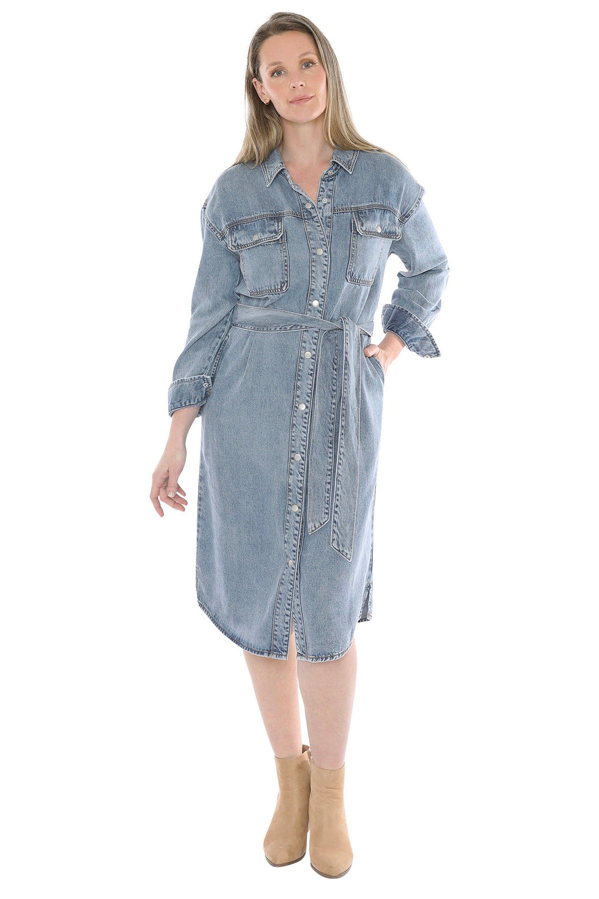 Soft Denim Tie Dress