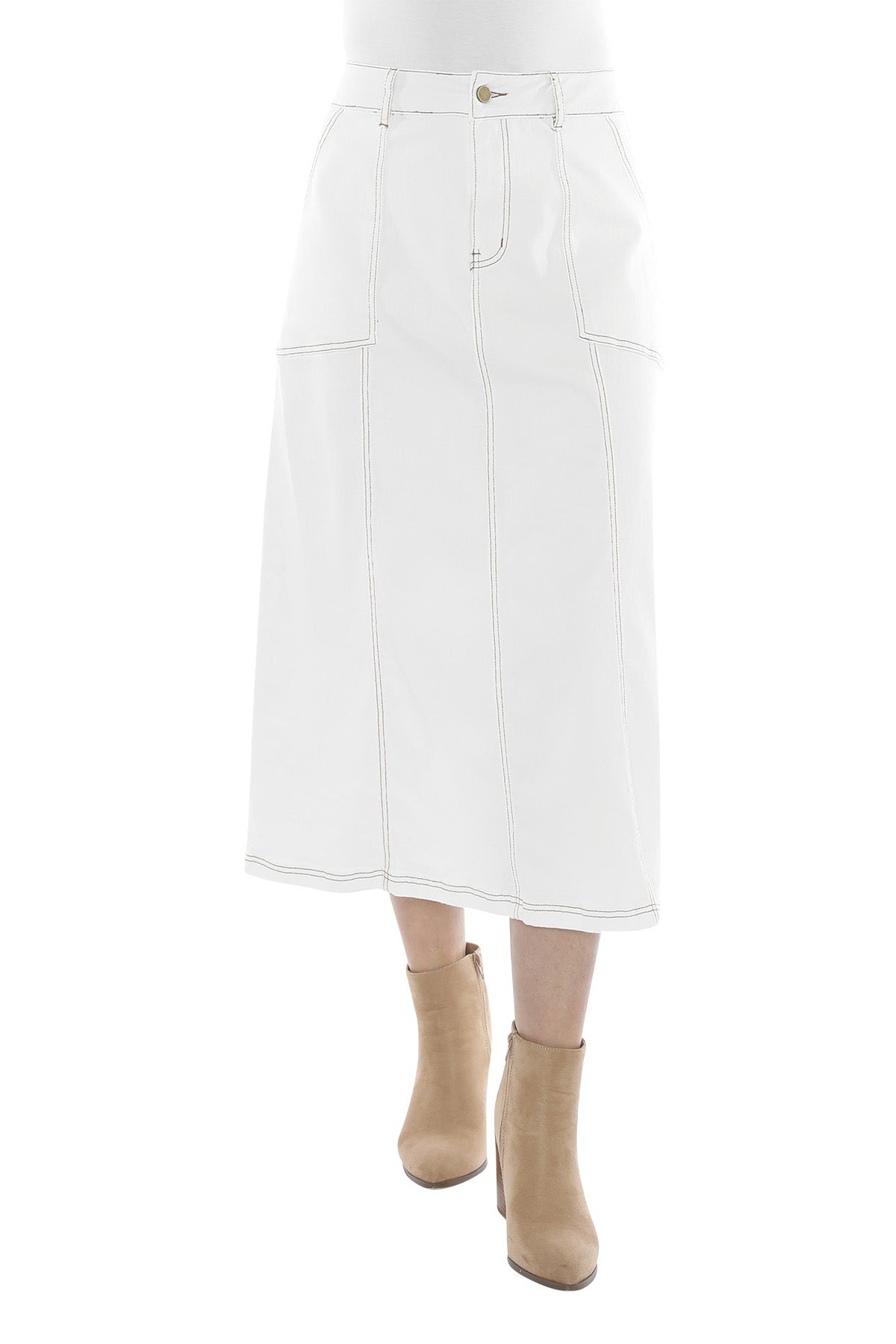 Denim Panel Skirt