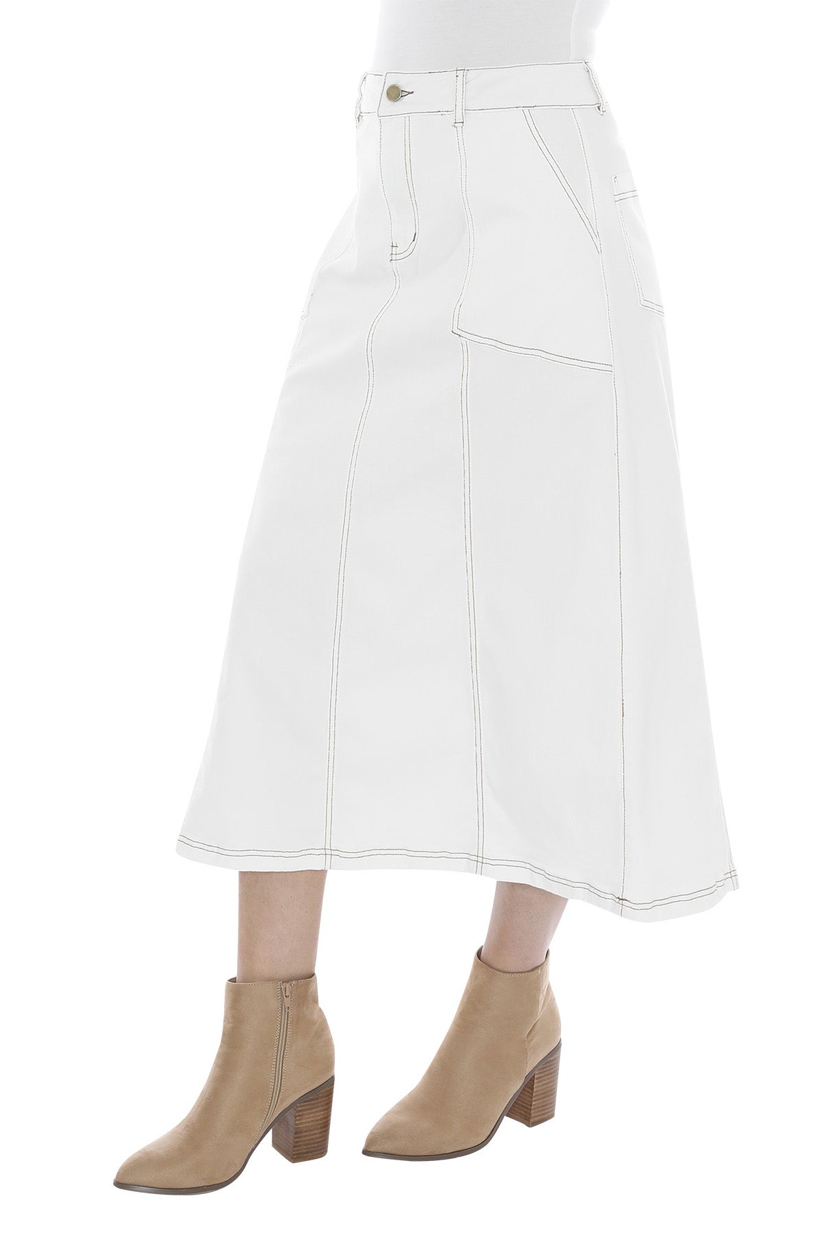 Denim Panel Skirt
