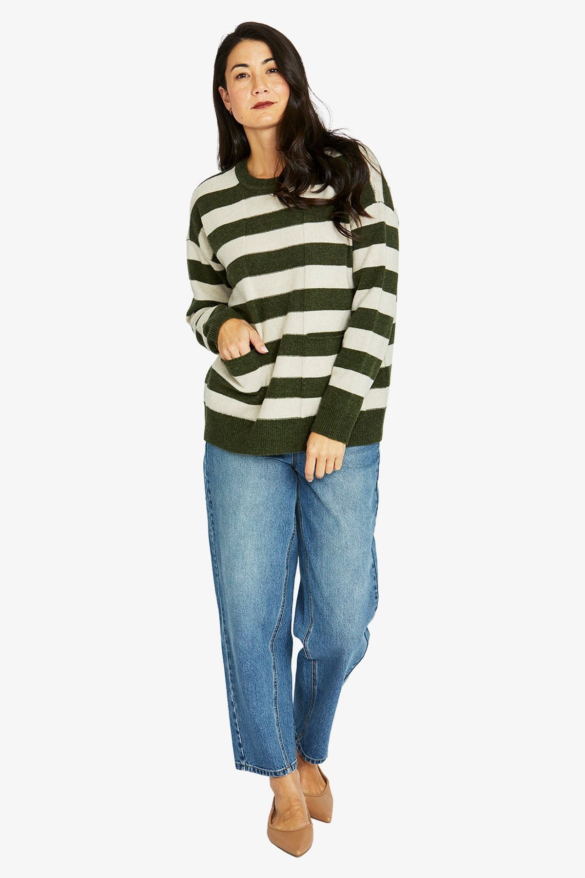 2 Pocket Stripe Pullover