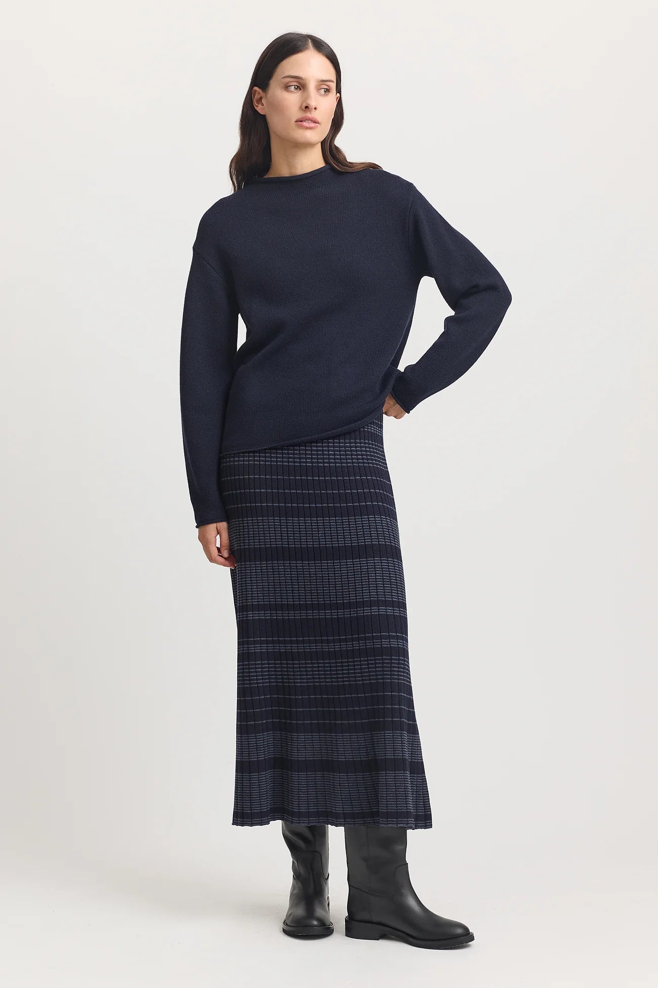 Relaxed Fit Mock Neck