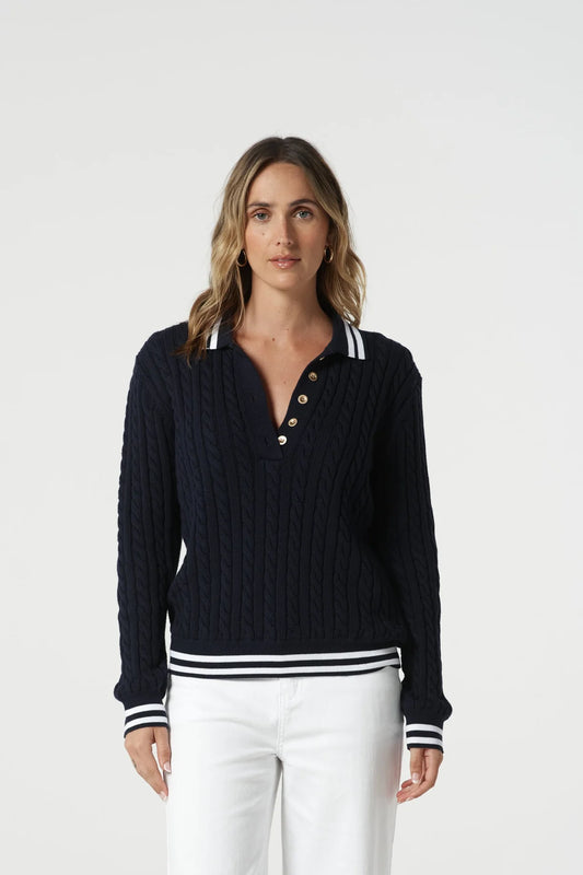 Cable Knit Polo Knit
