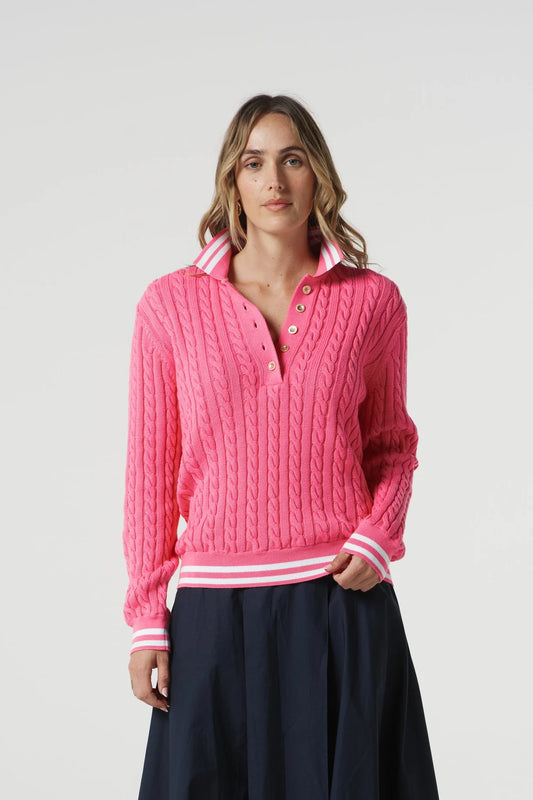 Cable Knit Polo Knit