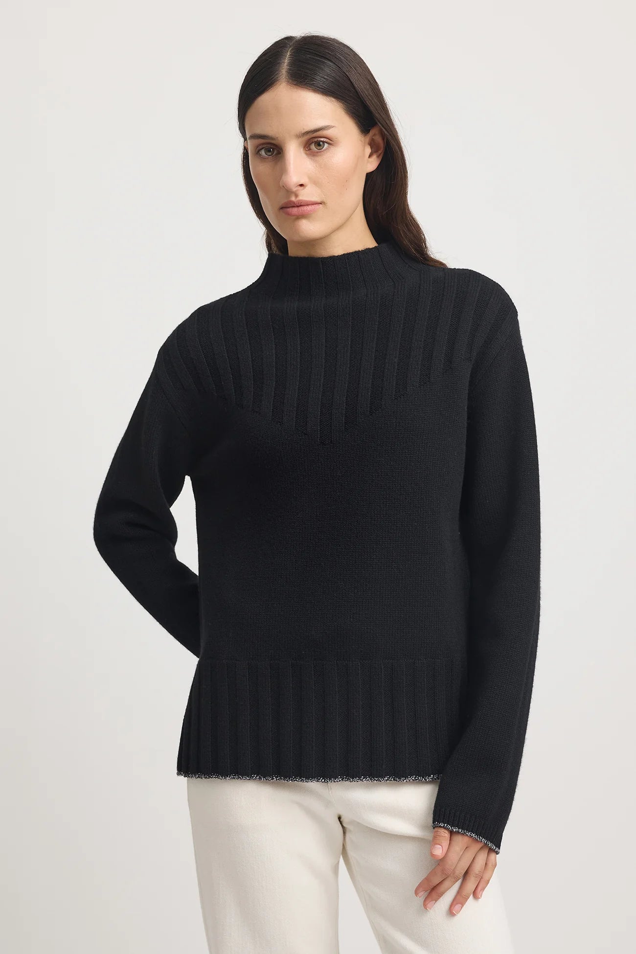 Wide Rib Mock Neck