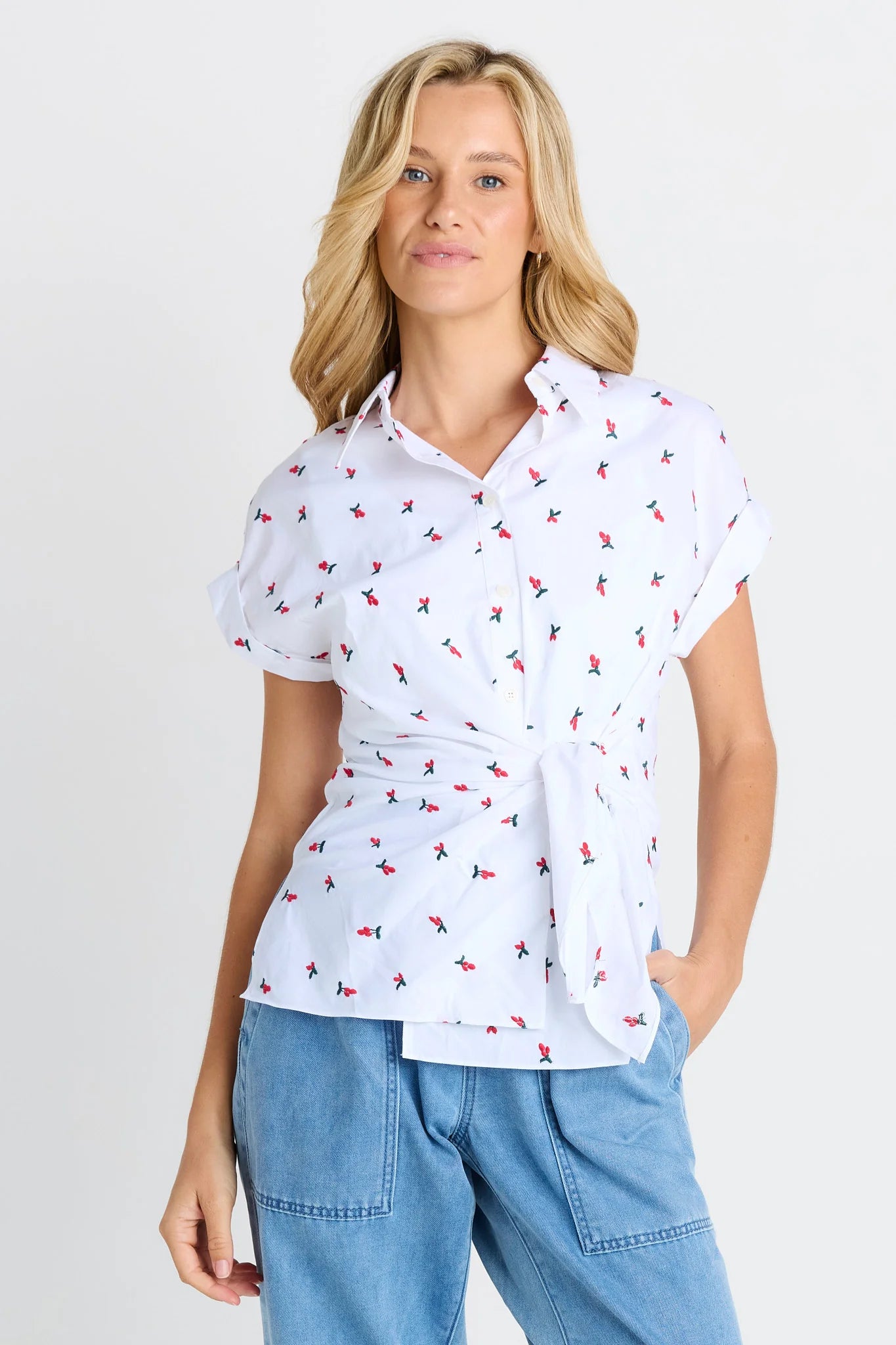 Scout Tie Shirt - Cherry