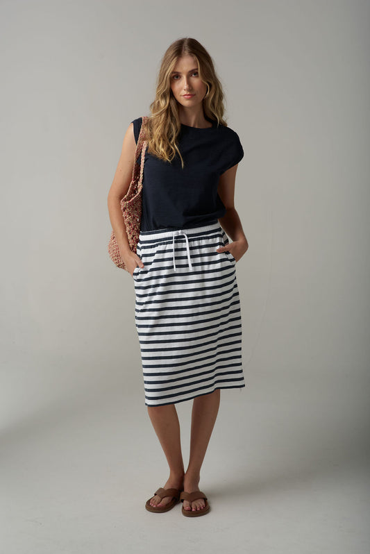 Stripe Drawstring Skirt