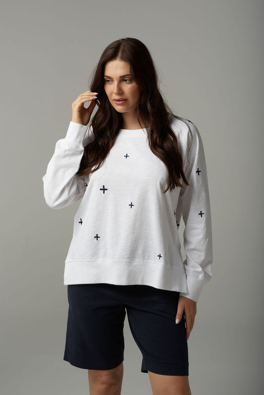 Cross Embroidered Sweater