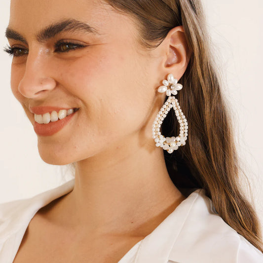 Elsa Beaded Pearl Earring