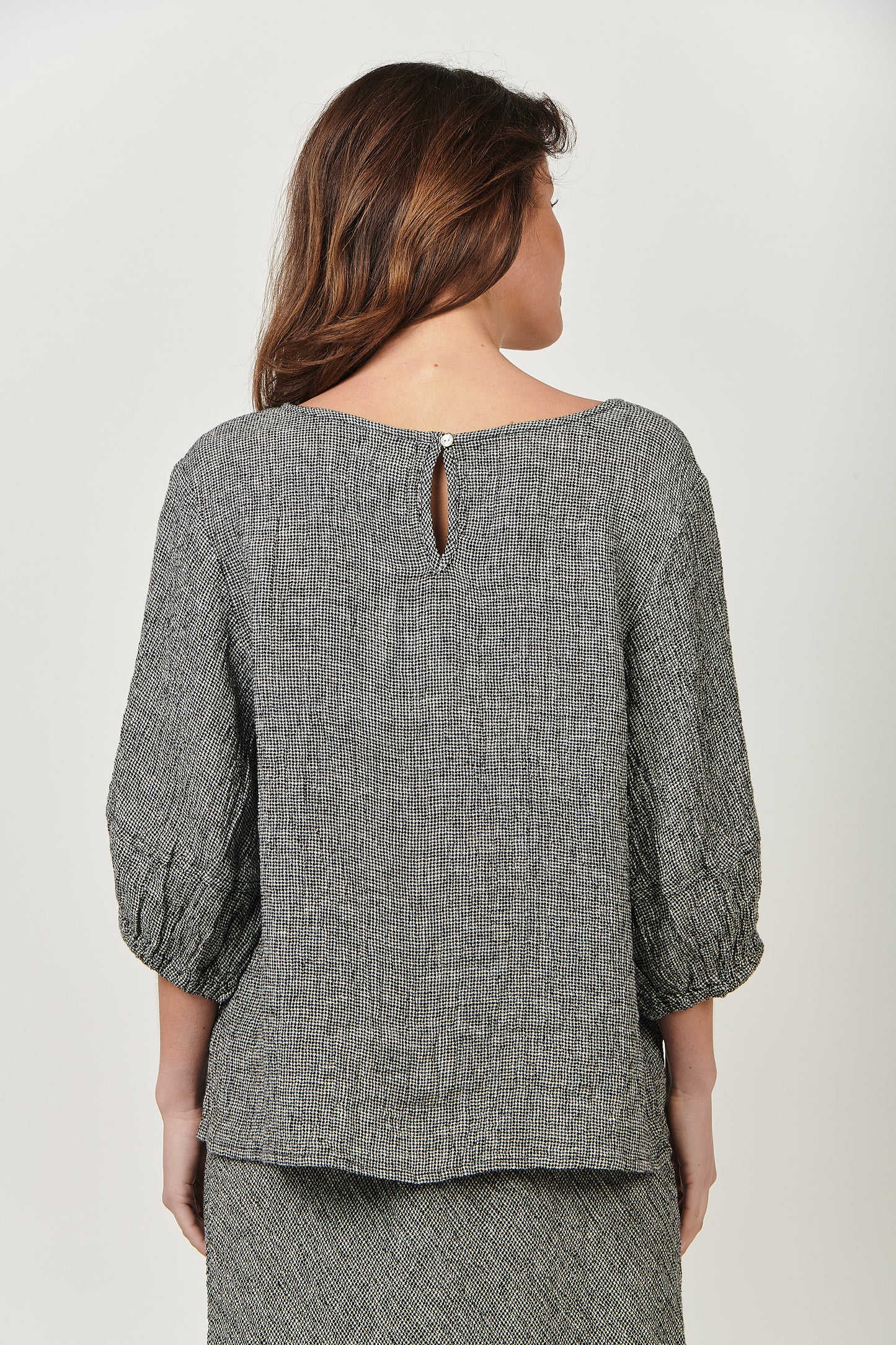 Puppytooth Linen Top