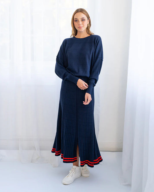 Rebecca Stripe Knit Skirt