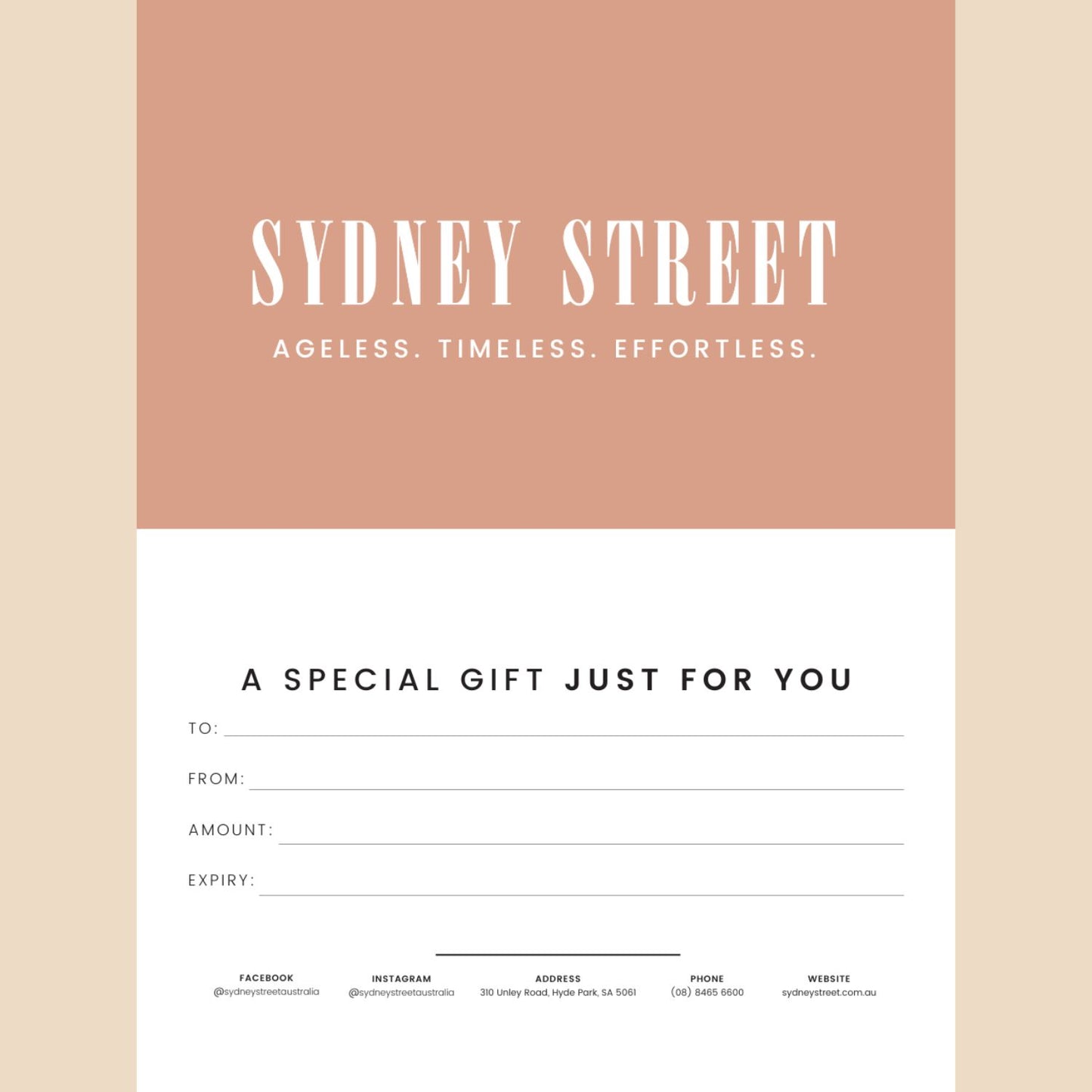 Sydney Street Gift Voucher
