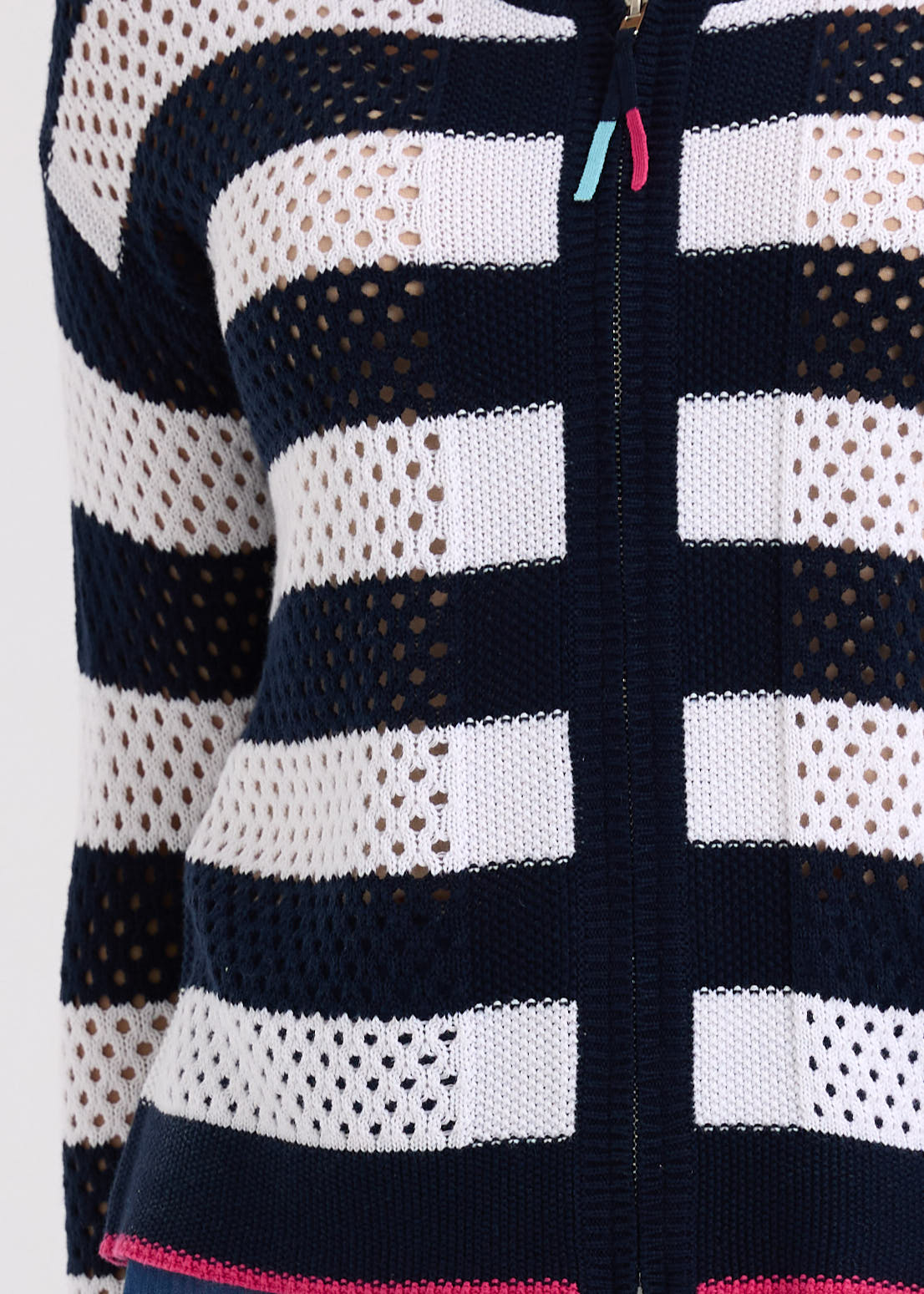 Pointelle Zip Cardi