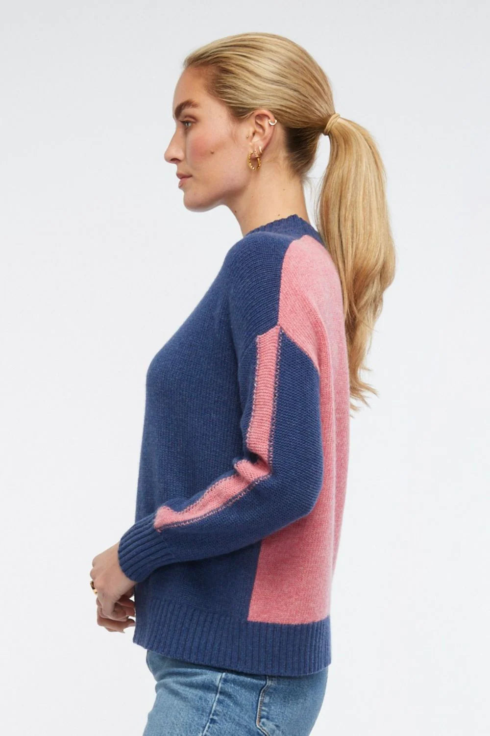 Colour Block Turtle Neck