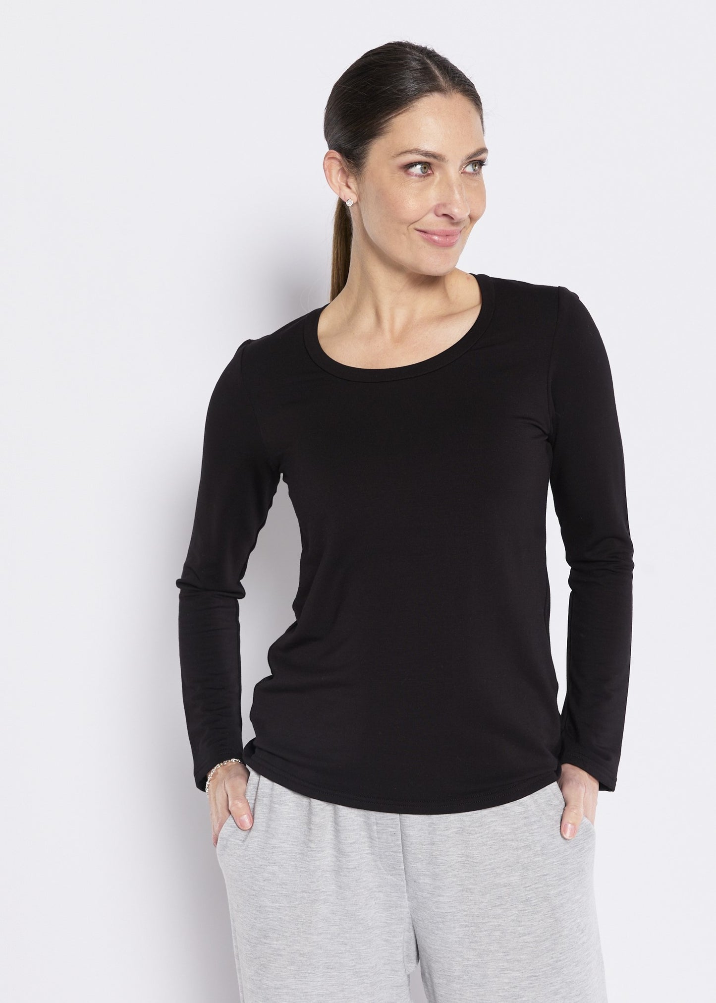 Warm Brushed Back Crew Top