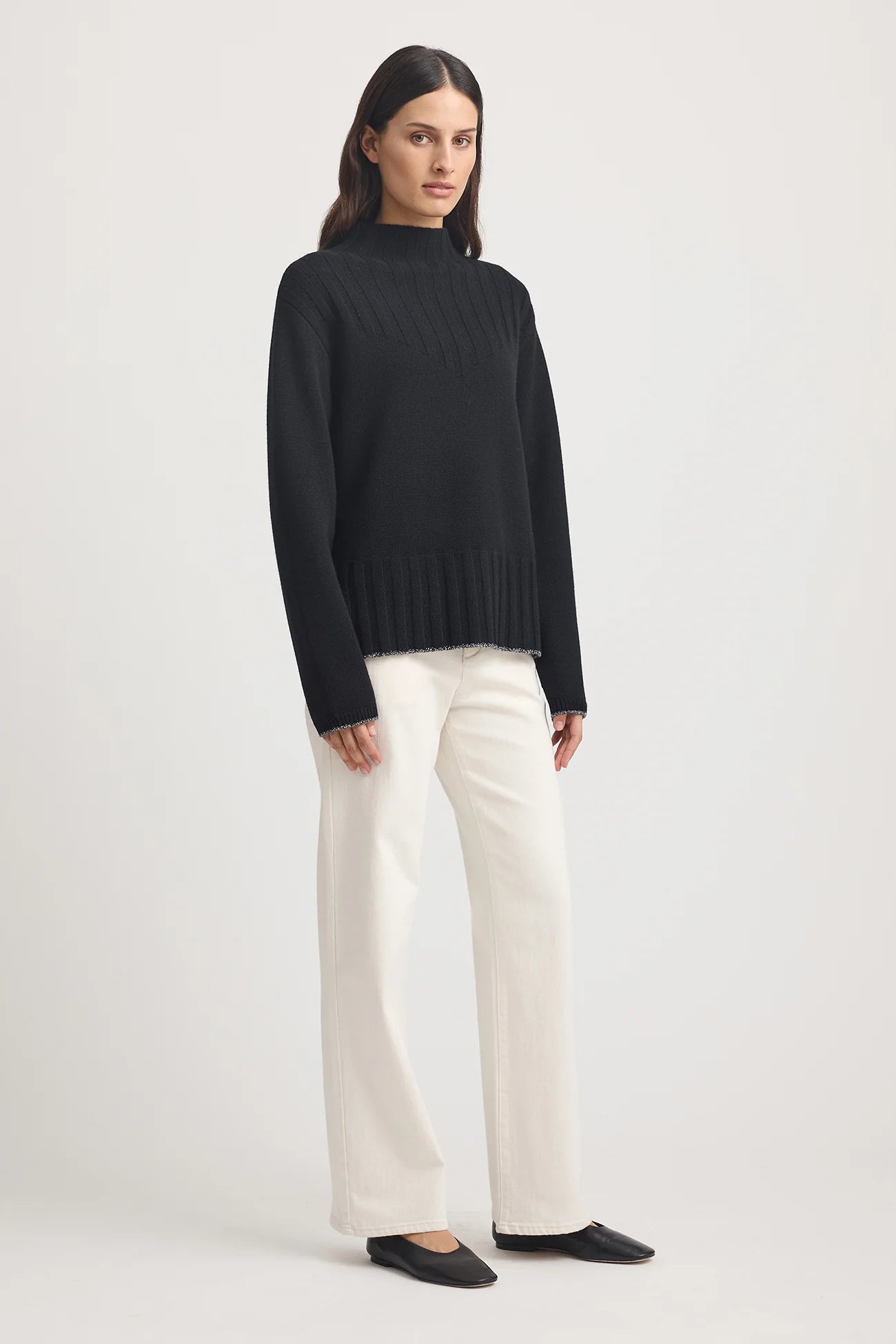Wide Rib Mock Neck