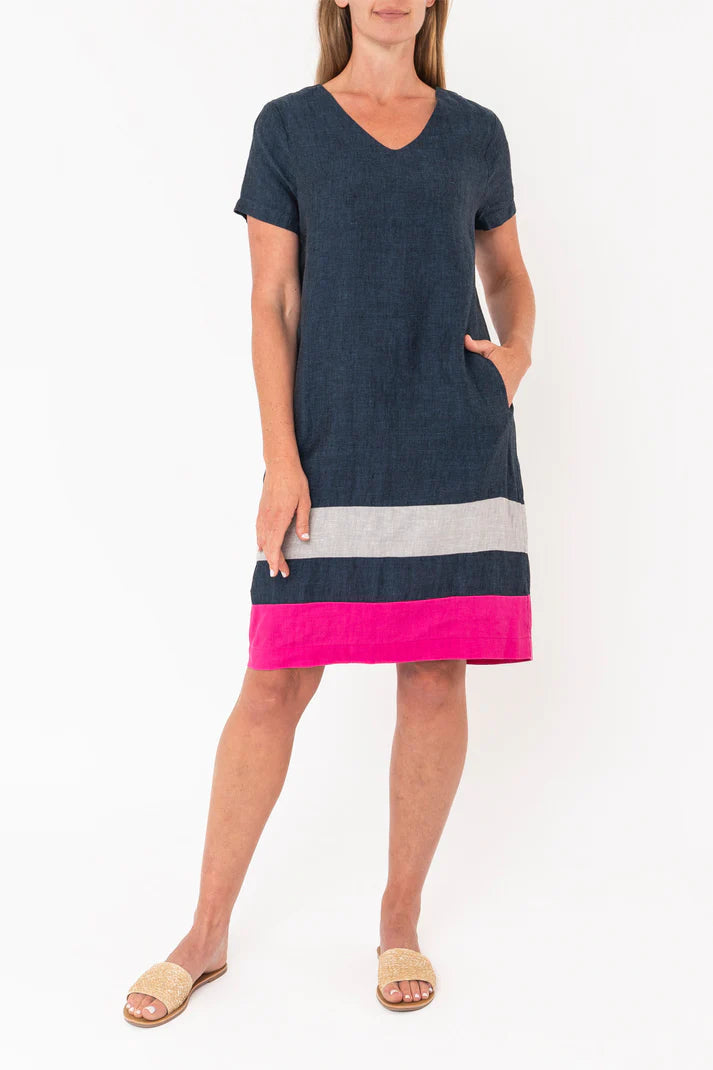 Stripe Contrast Hem Dress