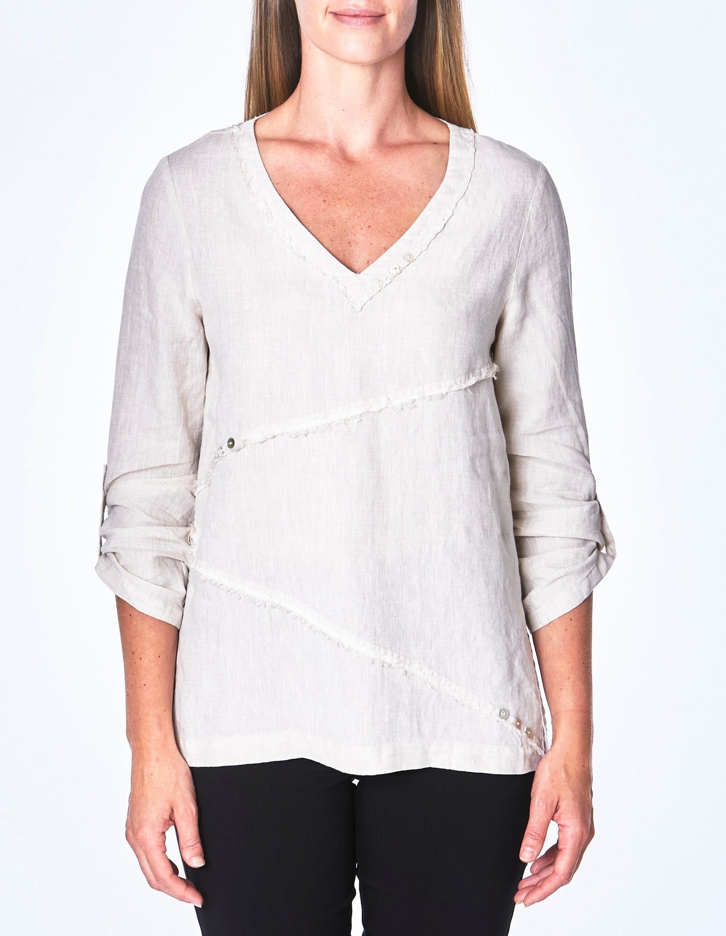 V Nk Linen Top