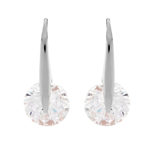 Floating Stone Earrings - Silver