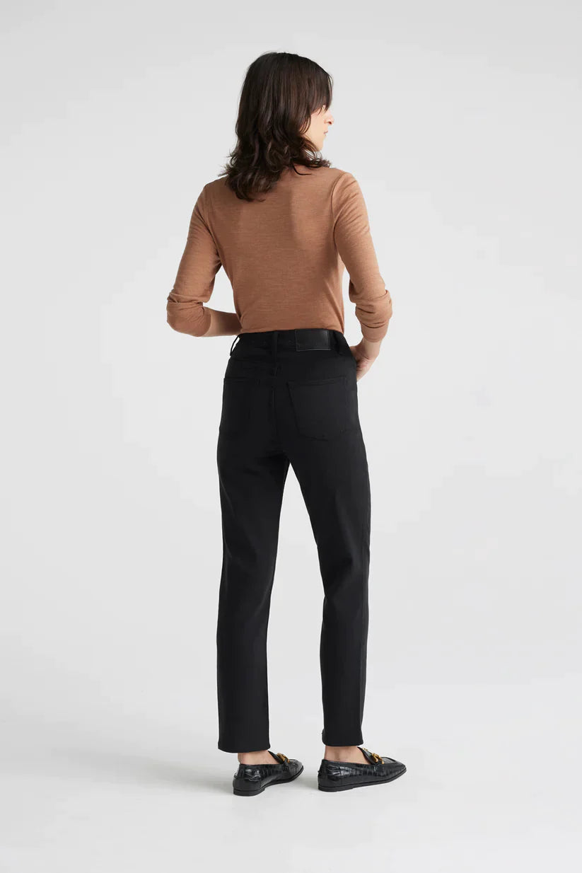 Toorallie High Rise Slim Leg Wool Denim Jean