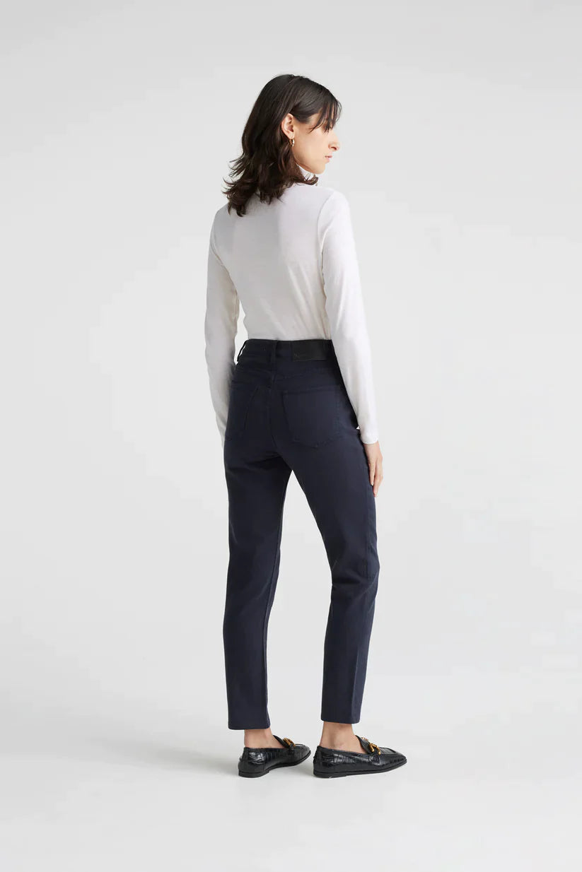 Toorallie High Rise Slim Leg Wool Denim Jean