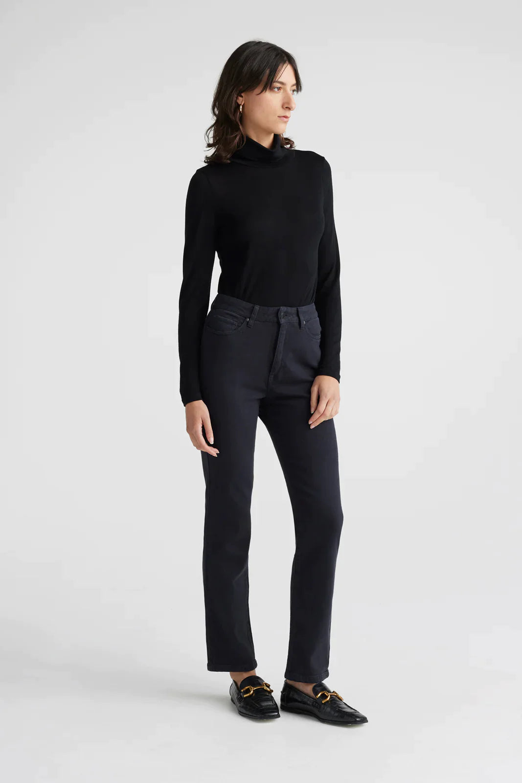 High Rise Straight Wool Jean