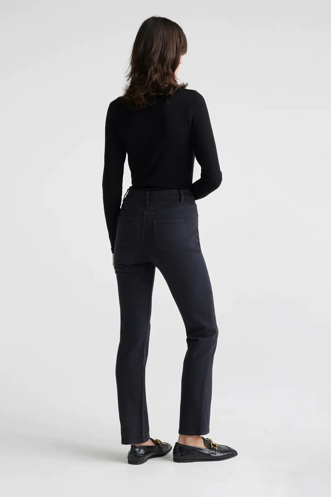 High Rise Straight Wool Jean