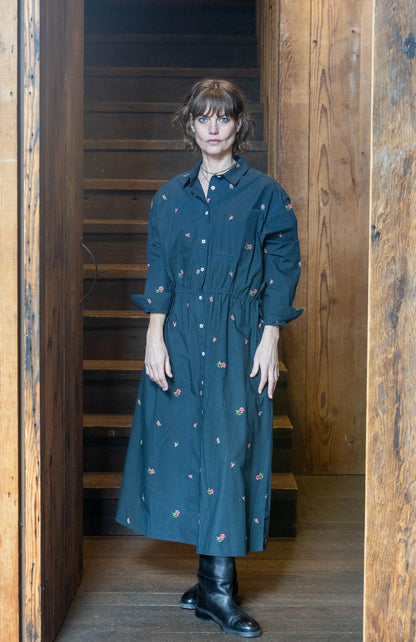 Ditsy Floral Emb Shirtdress