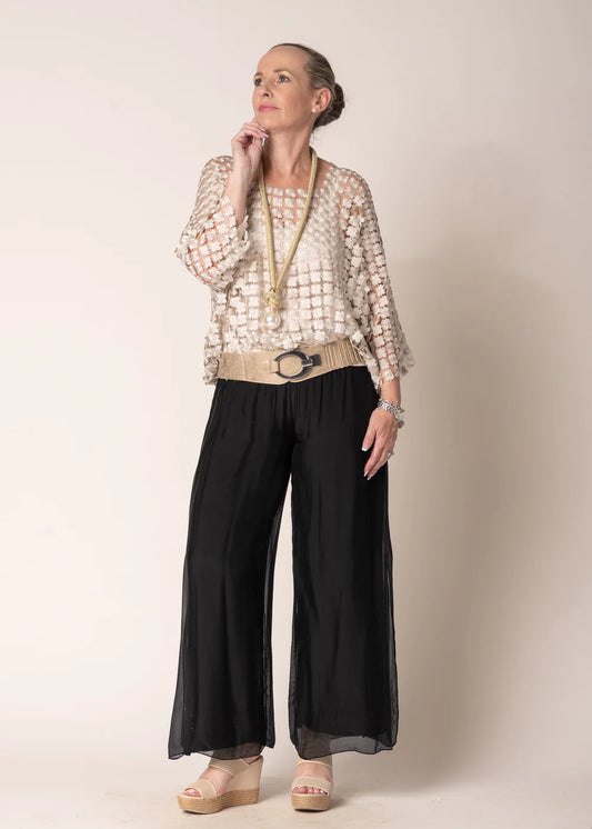 Carera Woven Metallic Top