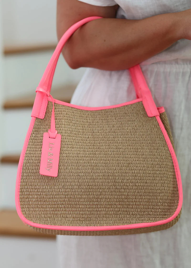 Joanna Neon Straw Bag