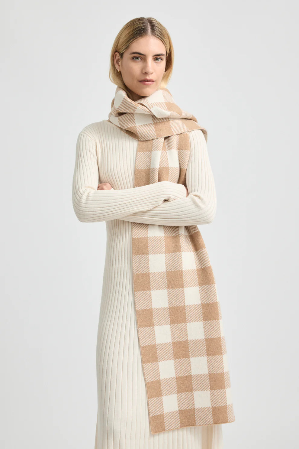 Checked wool Scarf