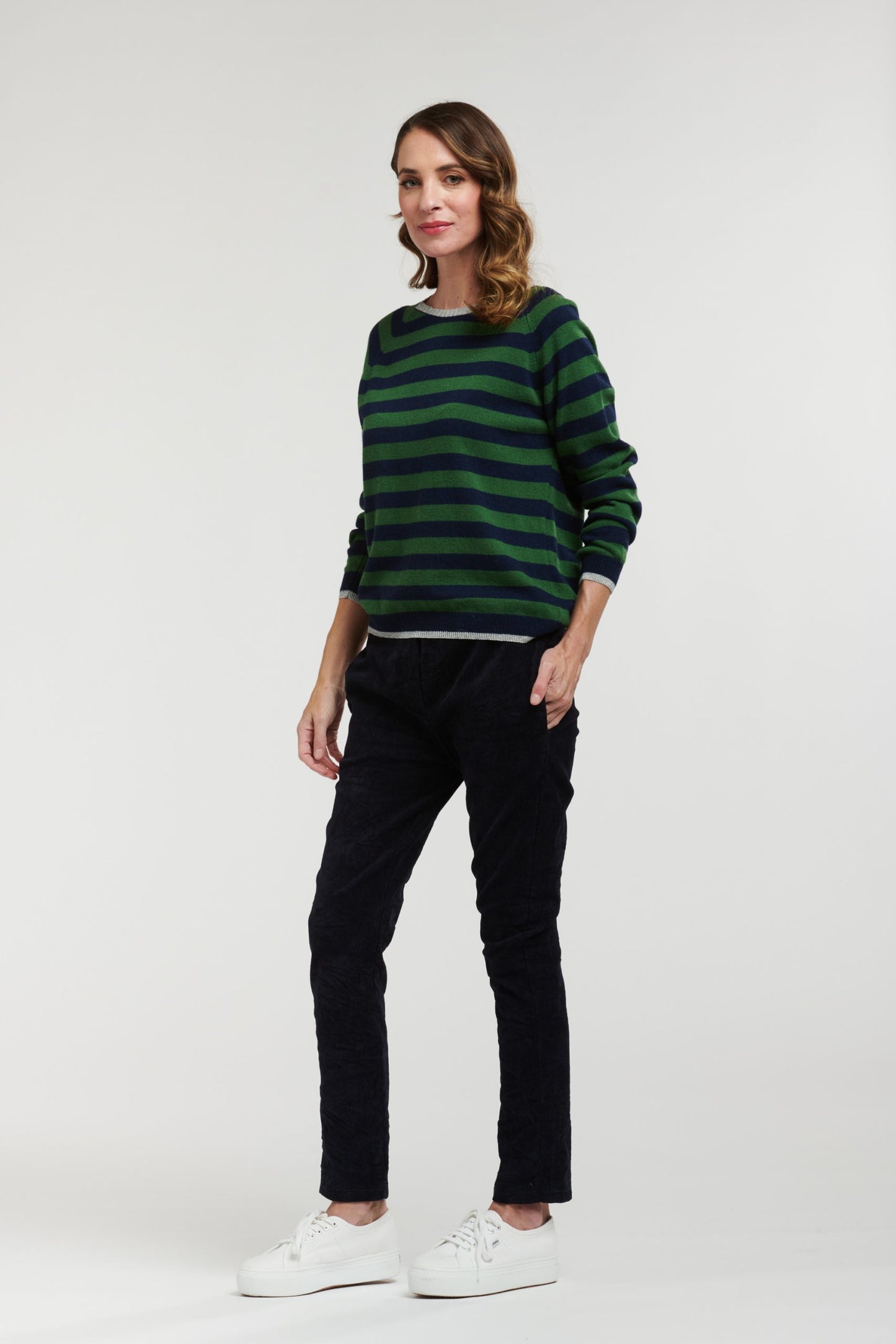 Striped Sweat with Lurex