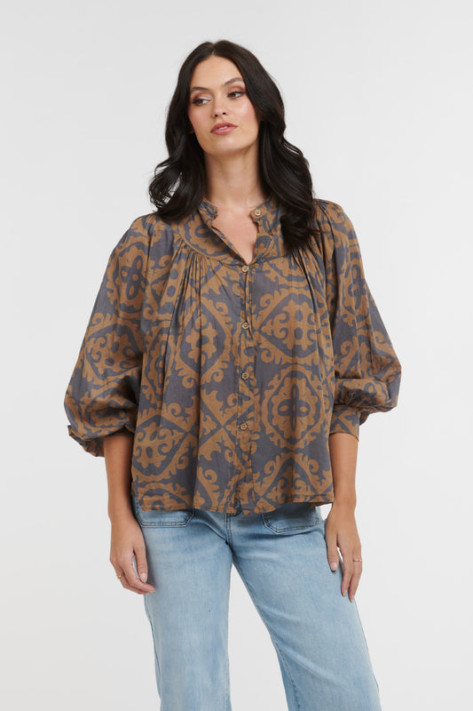 Fleur De Lis Print Shirt