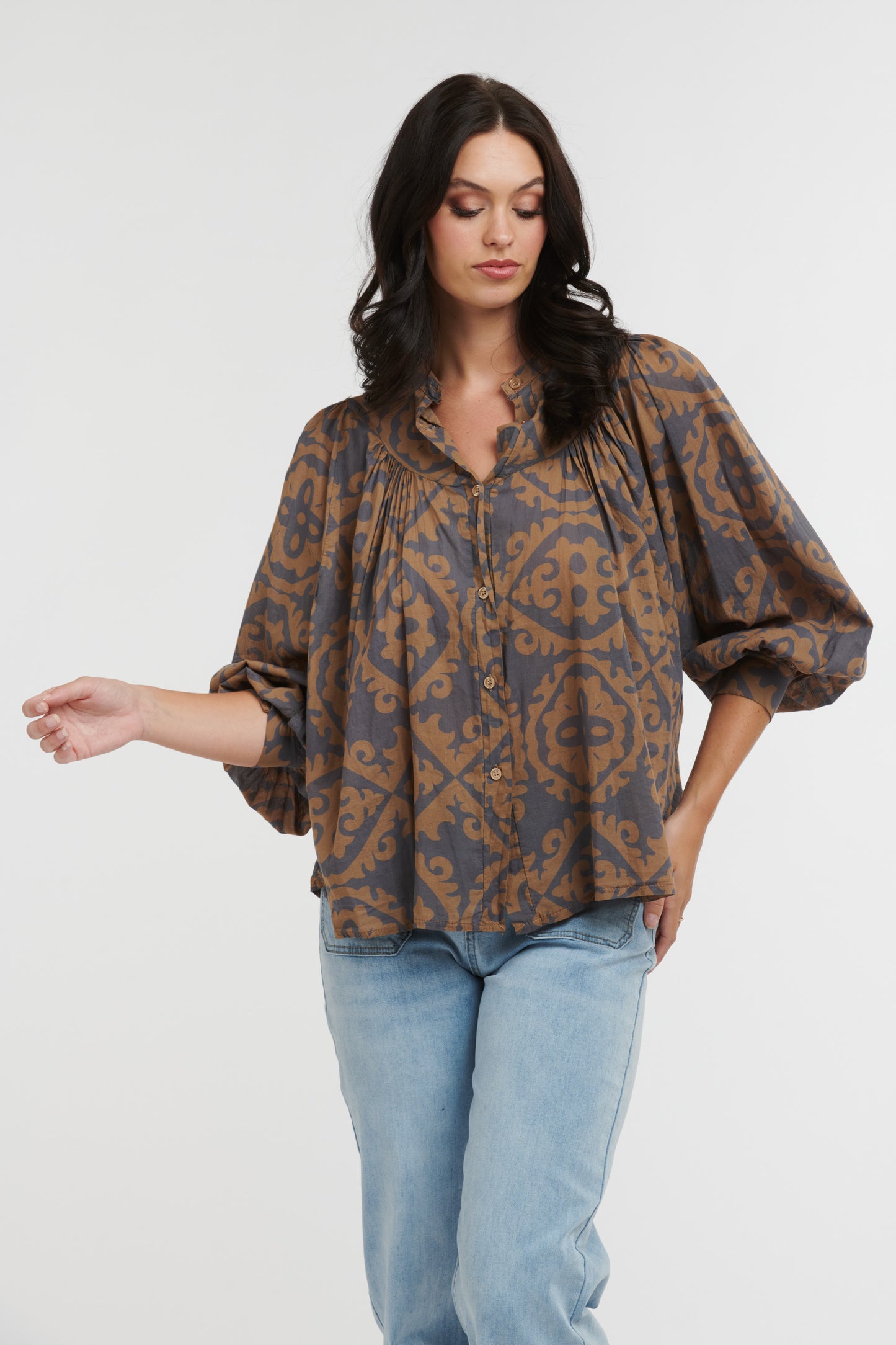 Fleur De Lis Print Shirt