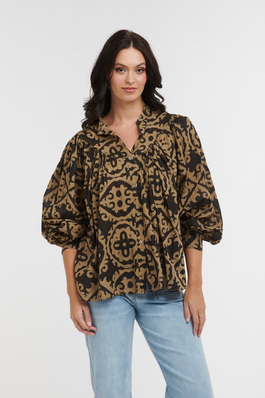 Fleur De Lis Print Shirt