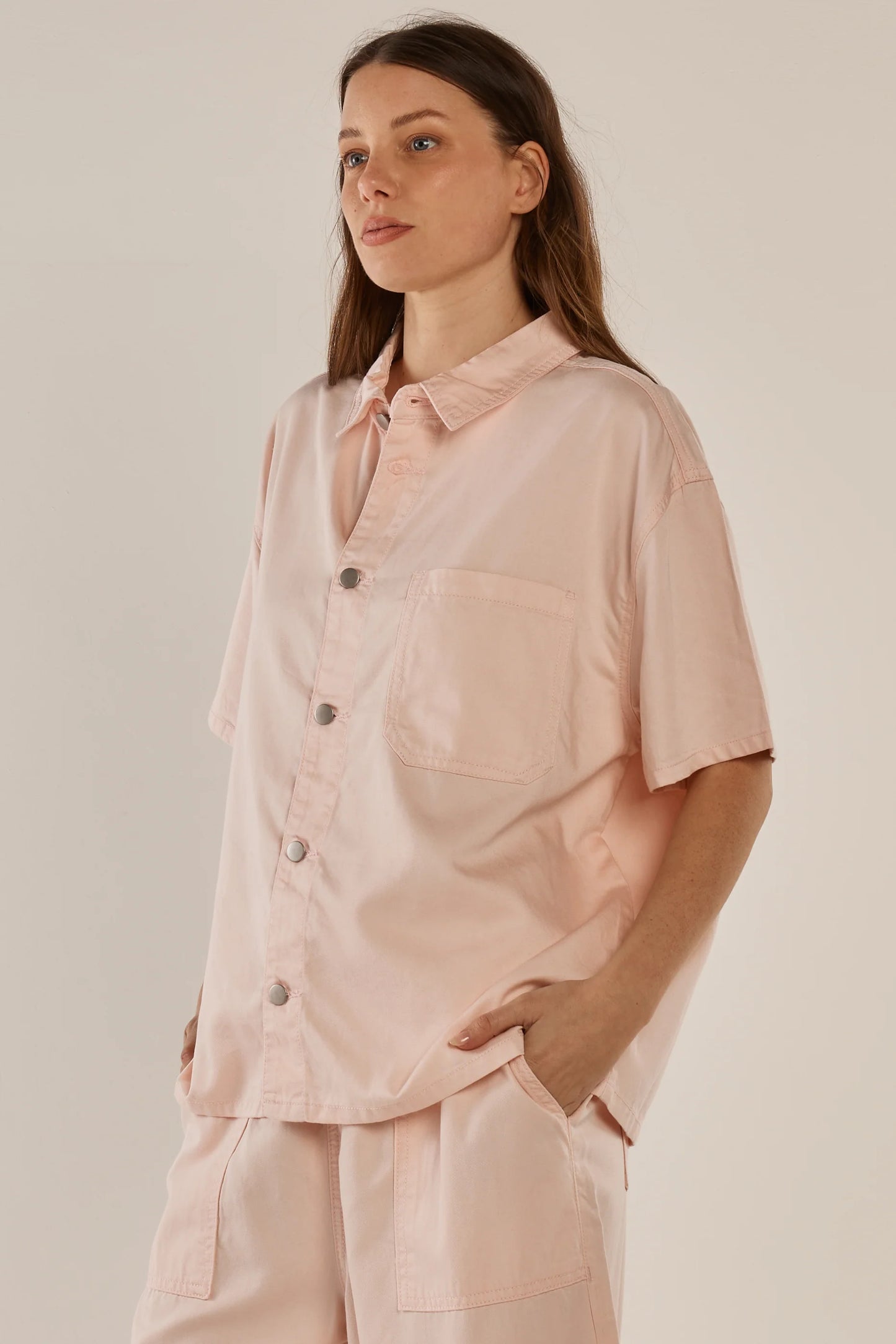 Saffra Short Slv Denim Shirt